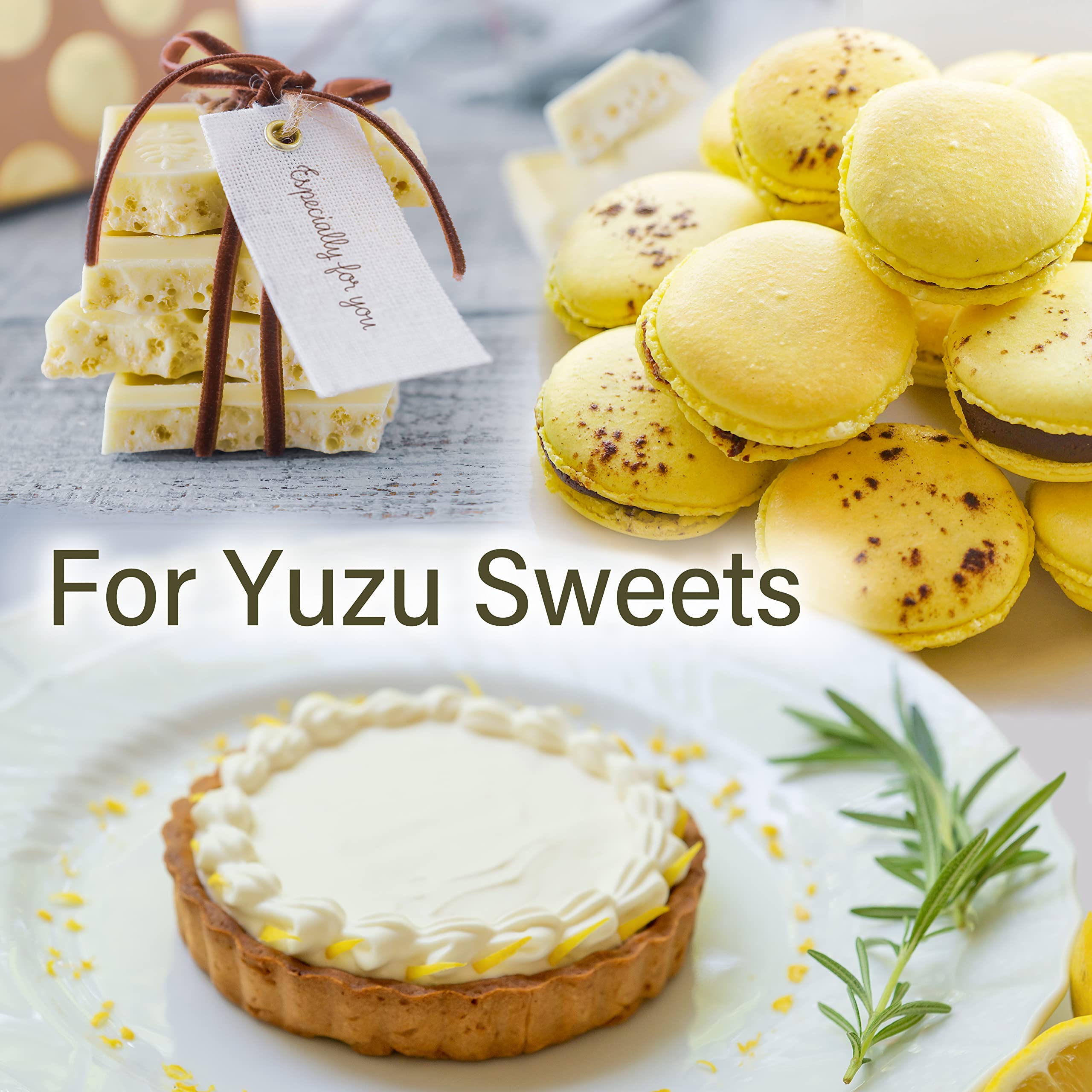 YAMASAN KYOTO UJI sprinkled over a cake, adds bright citrus lift to desserts