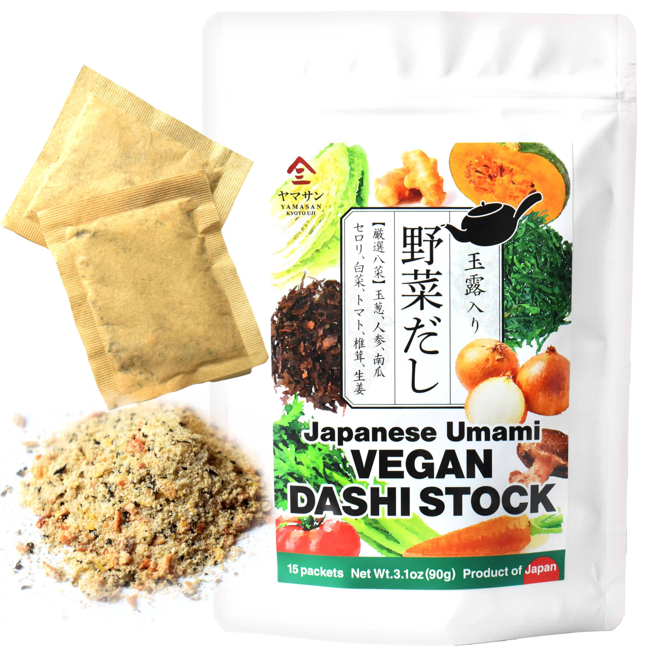 YAMASAN KYOTO UJI front packaging showing vegan dashi benefits