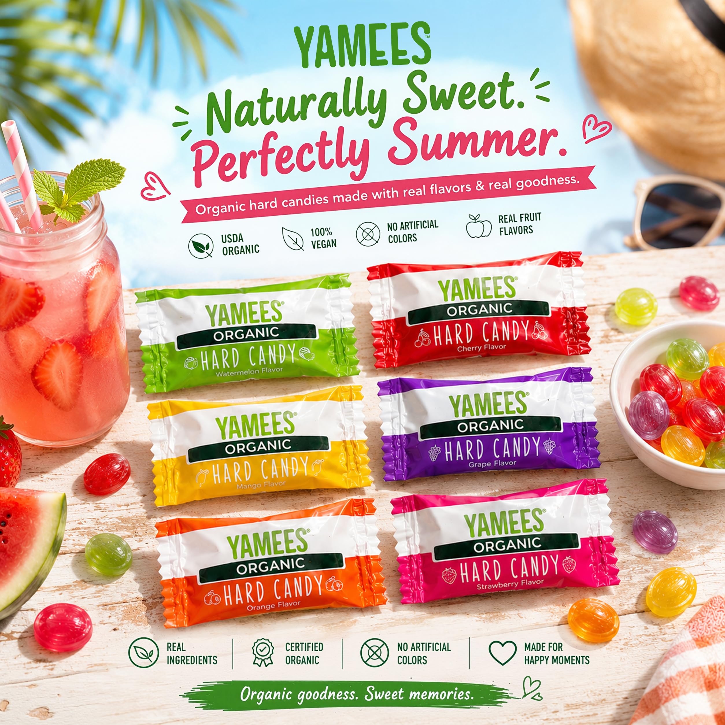 YAMEES individually wrapped hard candy ready for hygienic distribution