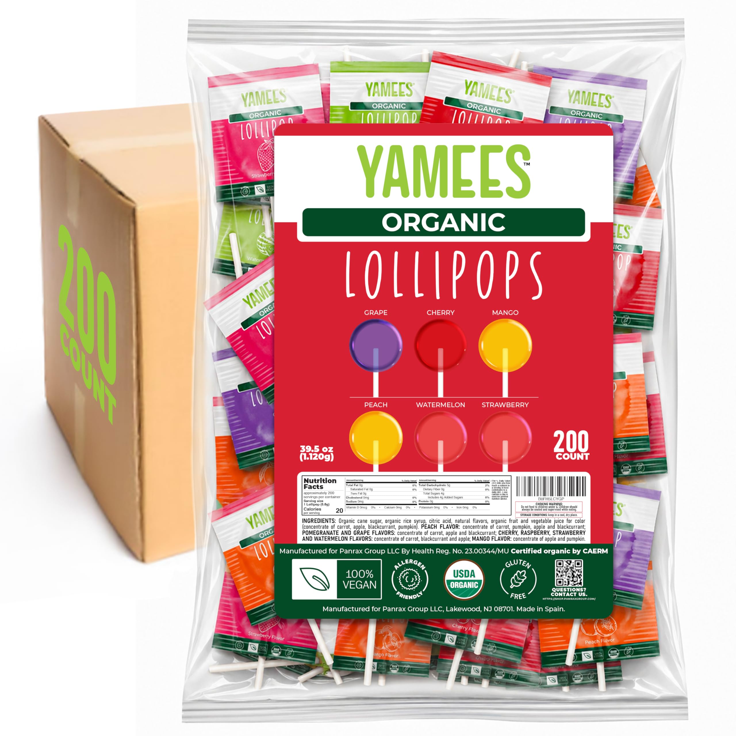 YAMEES product label close-up showing ingredient and allergen information for confidence