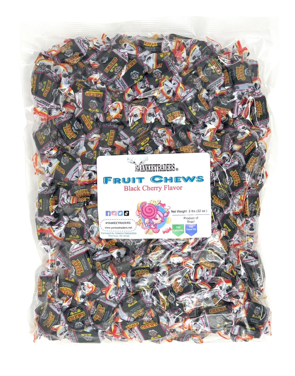 YANKEETRADERS front packaging showing 2-pound bulk bag and label, convenient for events