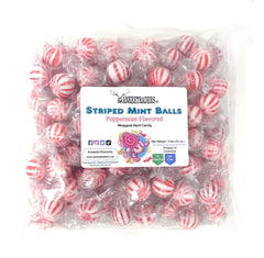 YANKEETRADERS front packaging of two-pound bag showing peppermint balls and branding for easy gifting