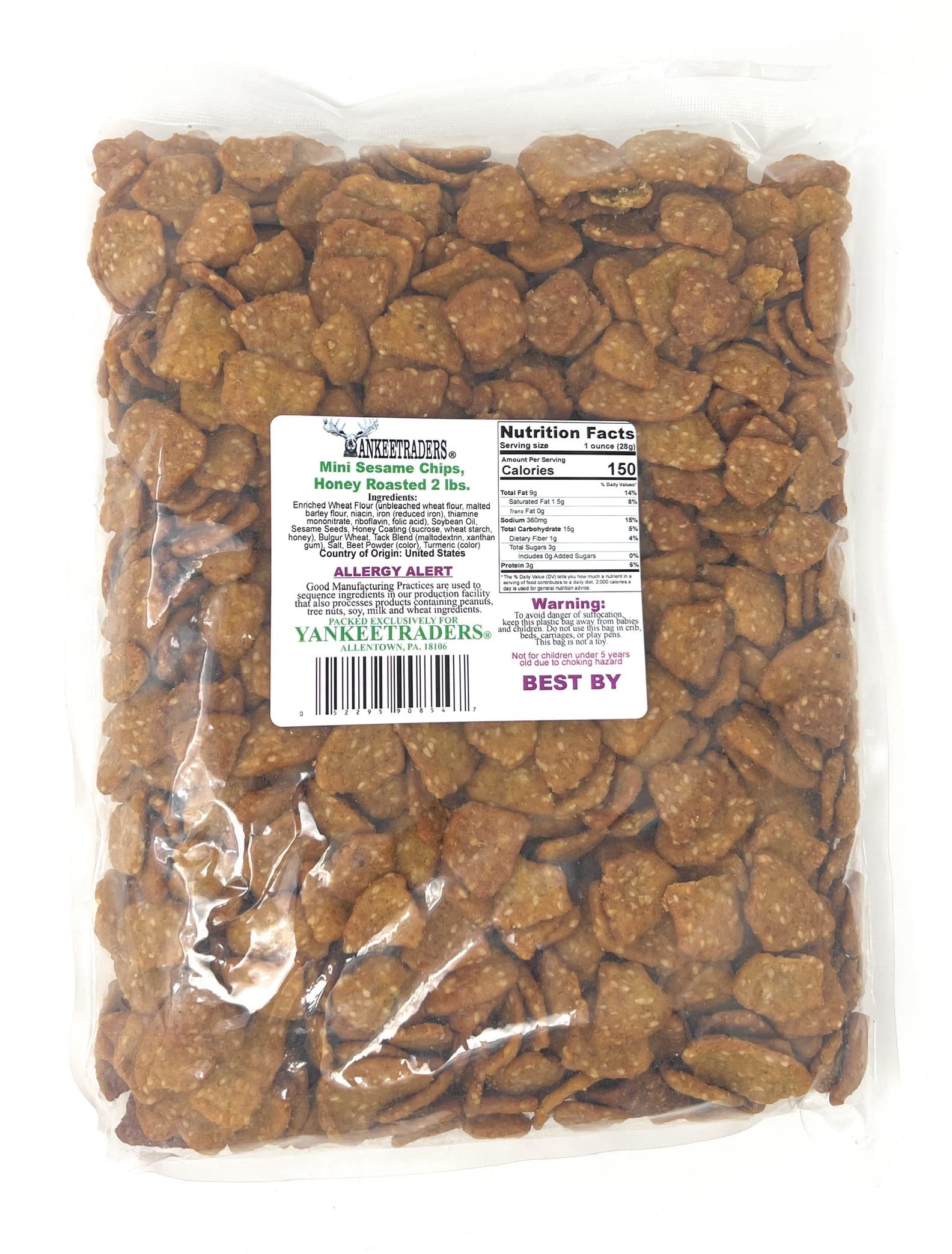 YANKEETRADERS front packaging showing 2 lb bag and honey roast benefit