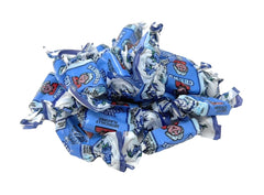 YANKEETRADERS close-up of a single blue raspberry chew highlighting soft texture and chewable appeal