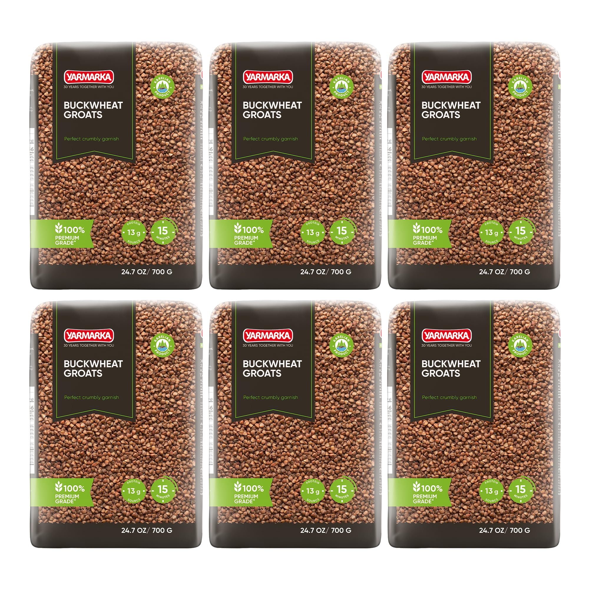 Yarmarka front packaging showing six family-size bags and clear brand visibility