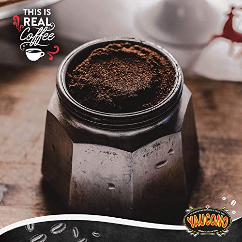Yaucono open can with visible fine grind preserving freshness