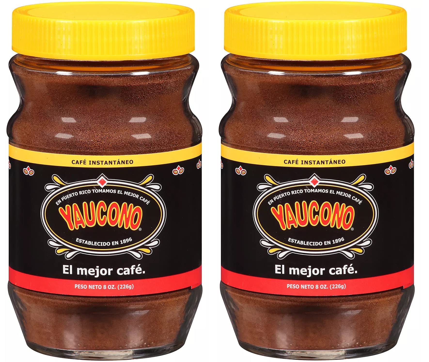 Yaucono front label on 8 oz jar showing brand and quick access benefit