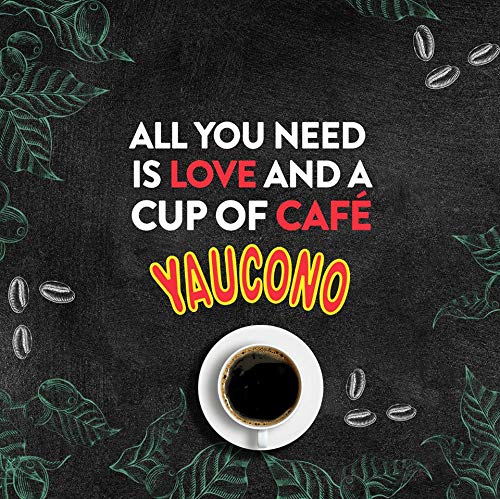 Yaucono beans measured on kitchen scale for precise portioning