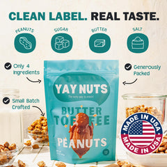 YAY NUTS bag in hand showing size and portable snack convenience