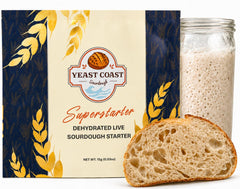 Yeast Coast Sourdough front packet showing brand and quick-start benefit