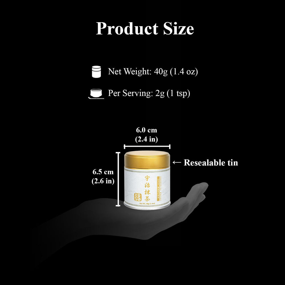 1.4 oz YEDOENSIS tin beside a teaspoon for clear size and portion reference