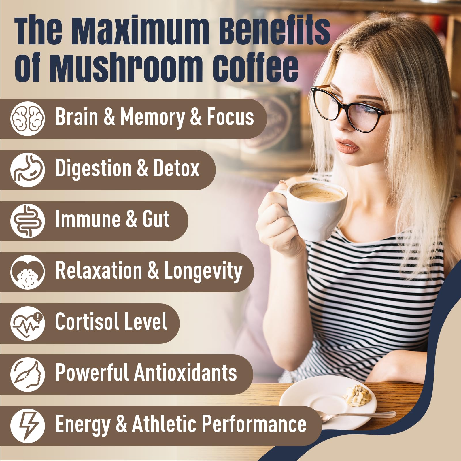 YEKBYOE label close-up highlighting 11 mushrooms and adaptogens for clarity