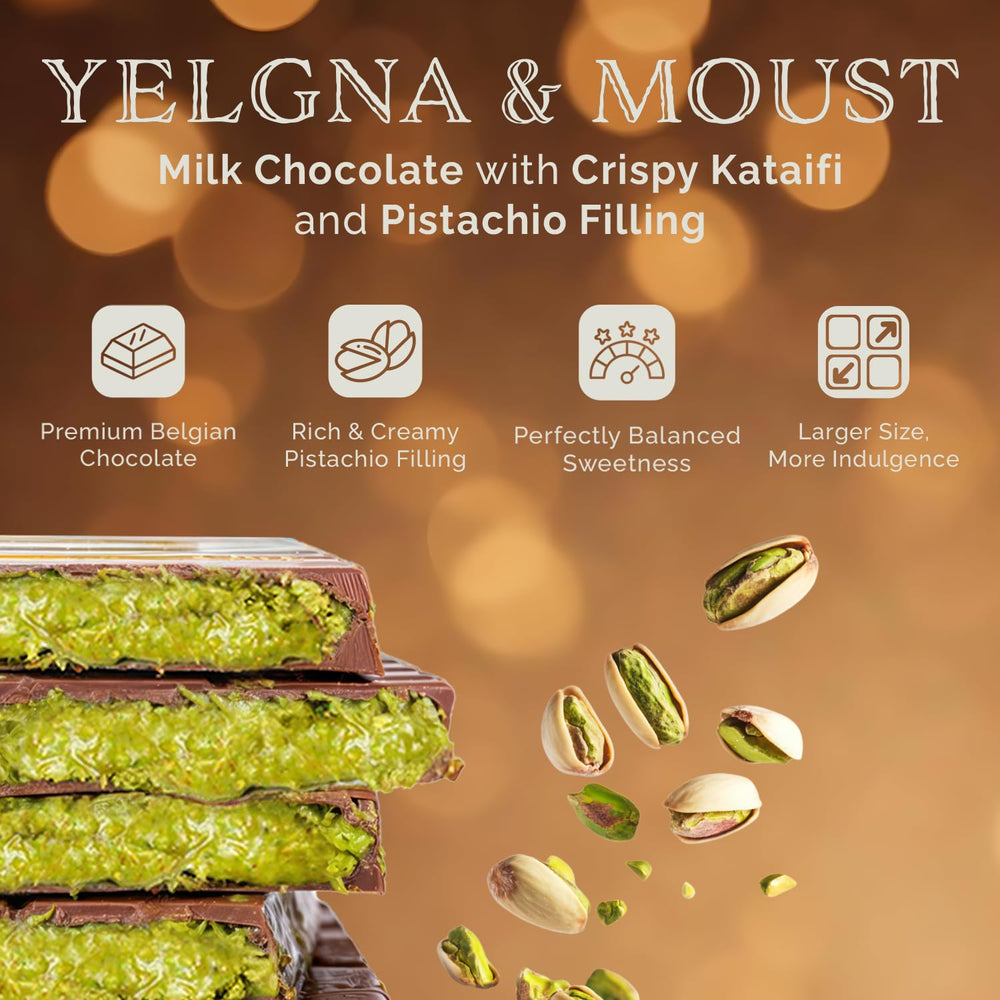 Yelgna & Moust sliced bar on plate highlighting shareable presentation