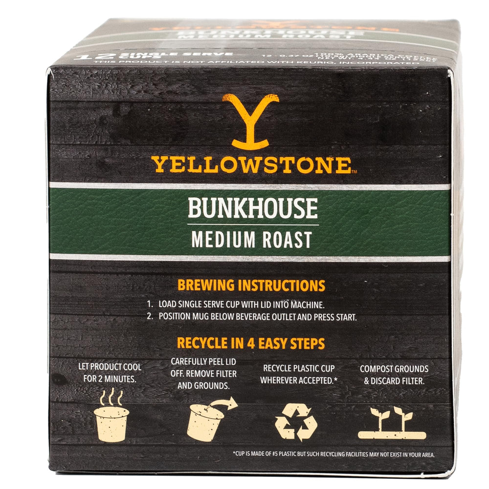 Y Yellowstone ground coffee texture close-up highlighting 100% Arabica smooth flavor