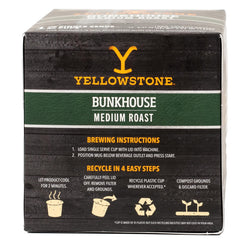 Y Yellowstone ground coffee texture close-up highlighting 100% Arabica smooth flavor