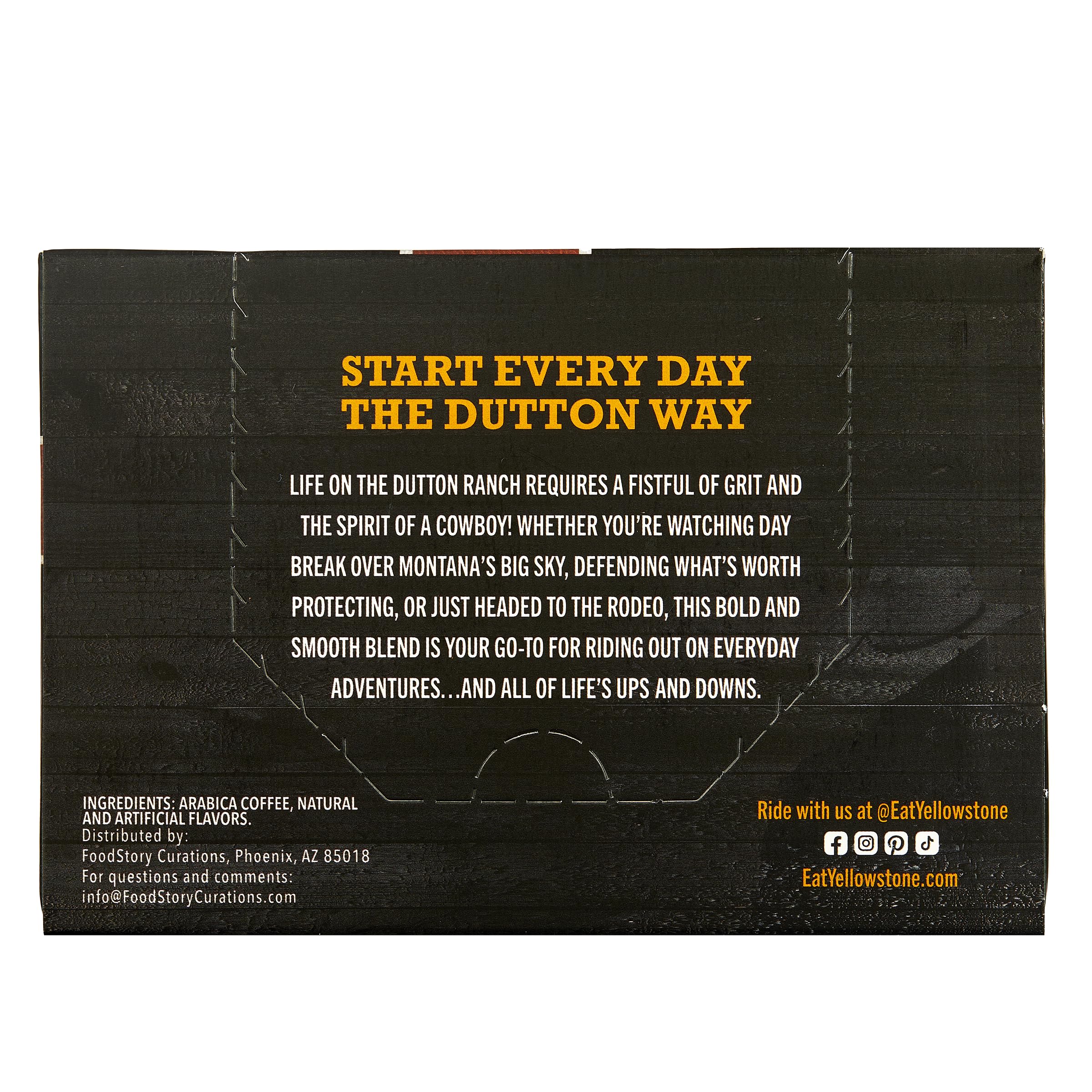 Yellowstone ground coffee texture showcasing 100% Arabica beans and rich aroma
