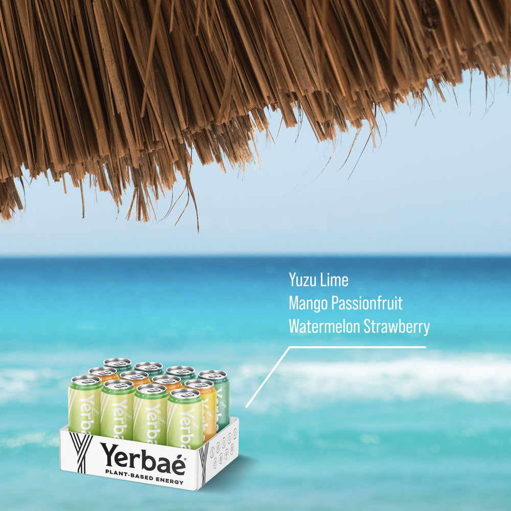 YERBAÉ can close-up highlighting label details and zero sugar claim