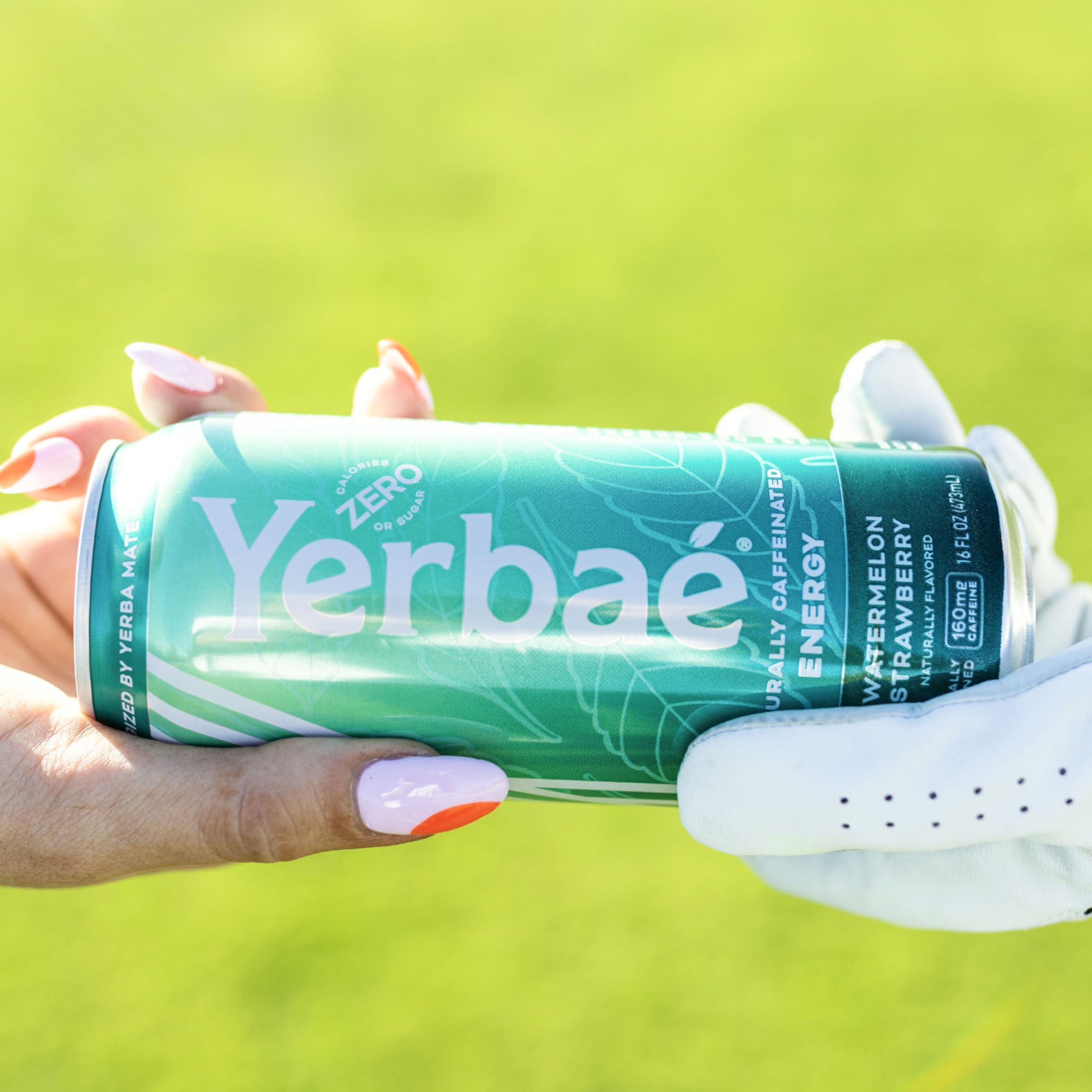 YERBAÉ can in hand showing 16oz size and convenient portable energy