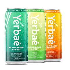 YERBAÉ front pack of twelve 16oz cans showing brand and benefits