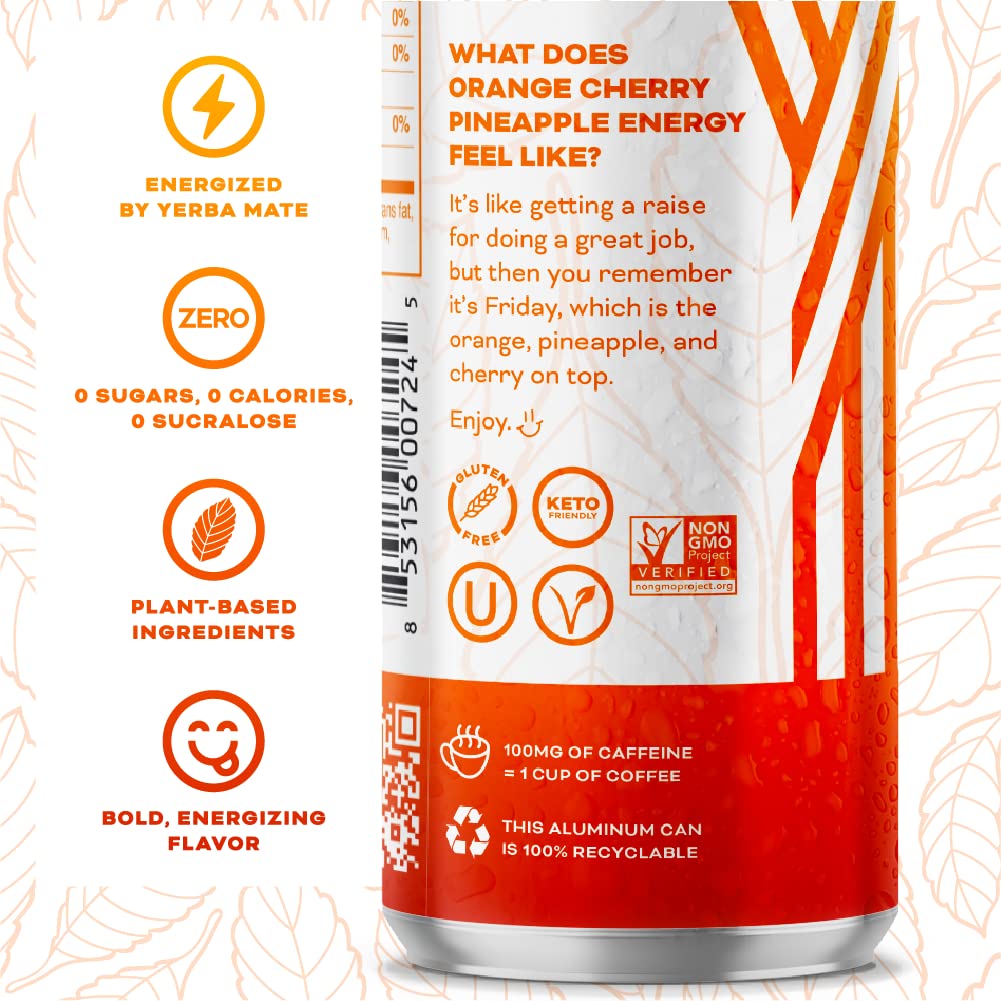 YERBAÉ label close-up highlighting ingredients and zero sugar benefit