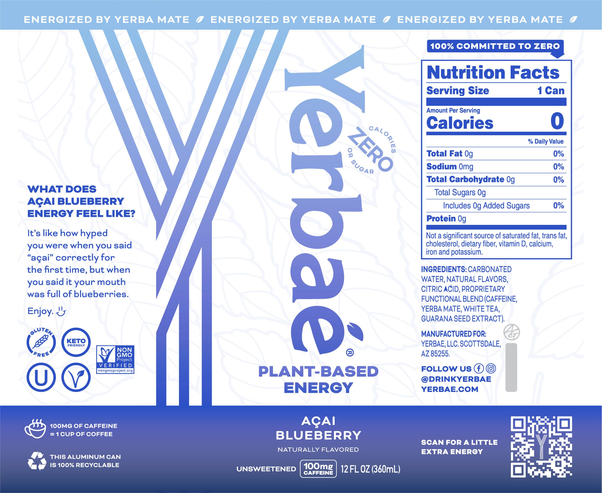 YERBAÉ 12-pack beside everyday items to show can size and convenient pack for sharing