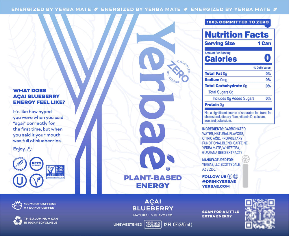 YERBAÉ 12-pack beside everyday items to show can size and convenient pack for sharing