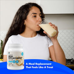 Yes You Can! mixed vanilla shake in glass showing smooth consistency benefit