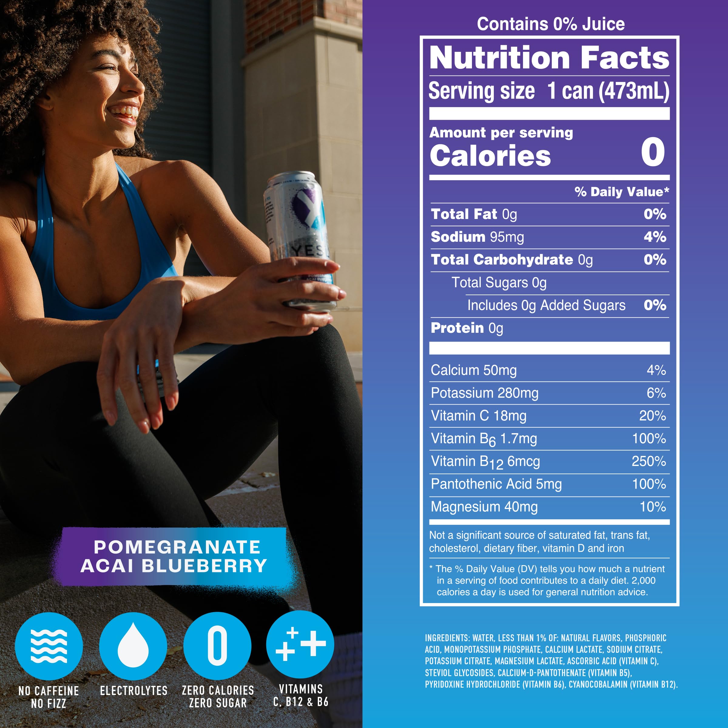 Yesly close-up label view showing ingredients and vitamin callouts