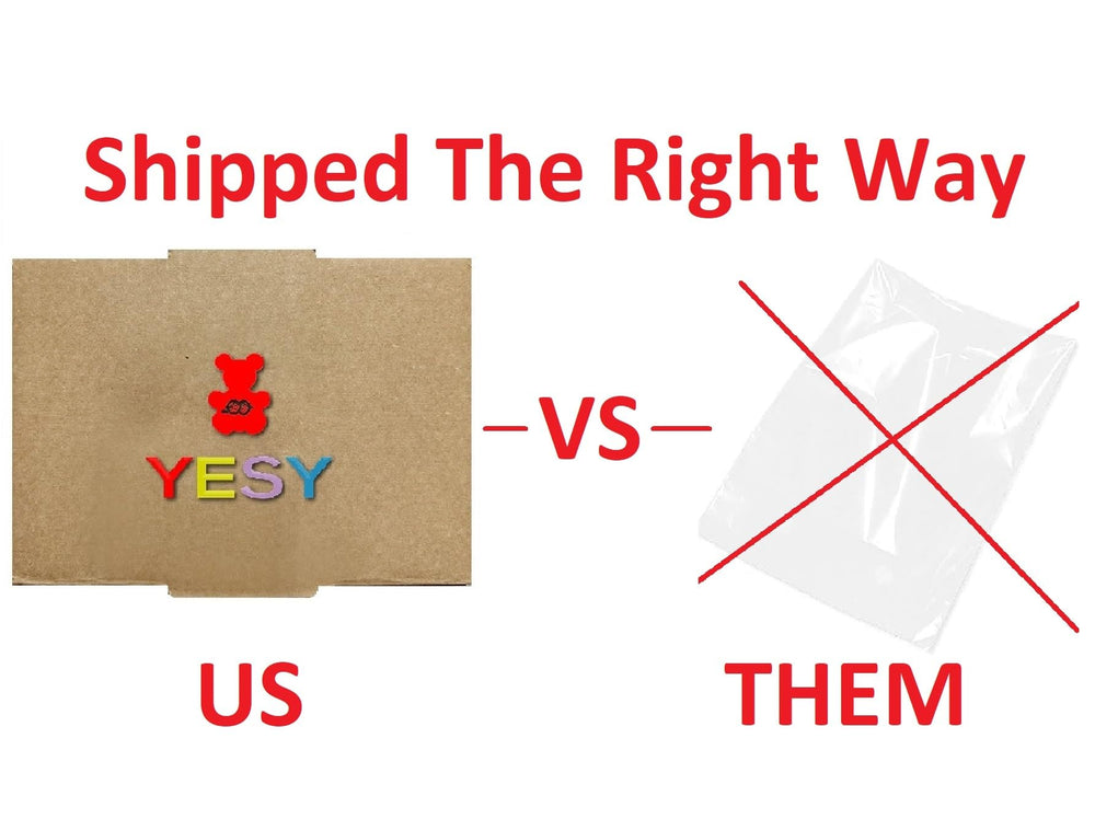 YESY open box with candies organized, shows no-crush protective packaging