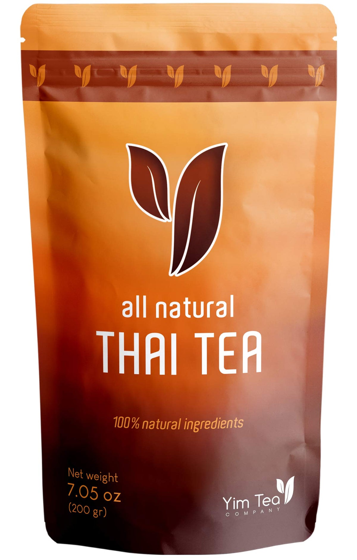 Yim Tea Co. front packaging showing natural ingredients and 200g size benefit clarity