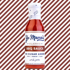 Yo Mama’s Foods close-up of sauce texture highlighting glossy, thick low-carb consistency