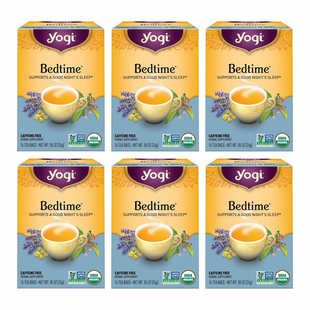 Yogi front packaging showing organic bedtime tea for easy identification and storage