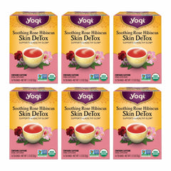 Yogi box front packaging showing rose hibiscus blend and organic badge, appealing appearance