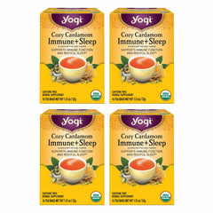Yogi front packaging showing Cozy Cardamom Immune and Sleep benefits