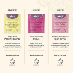 Yogi cup of brewed tea in hand conveying fresh flavor and energy benefit