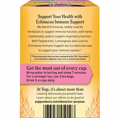 Yogi tea bag close-up highlighting mesh bag and herbal blend for quick brewing