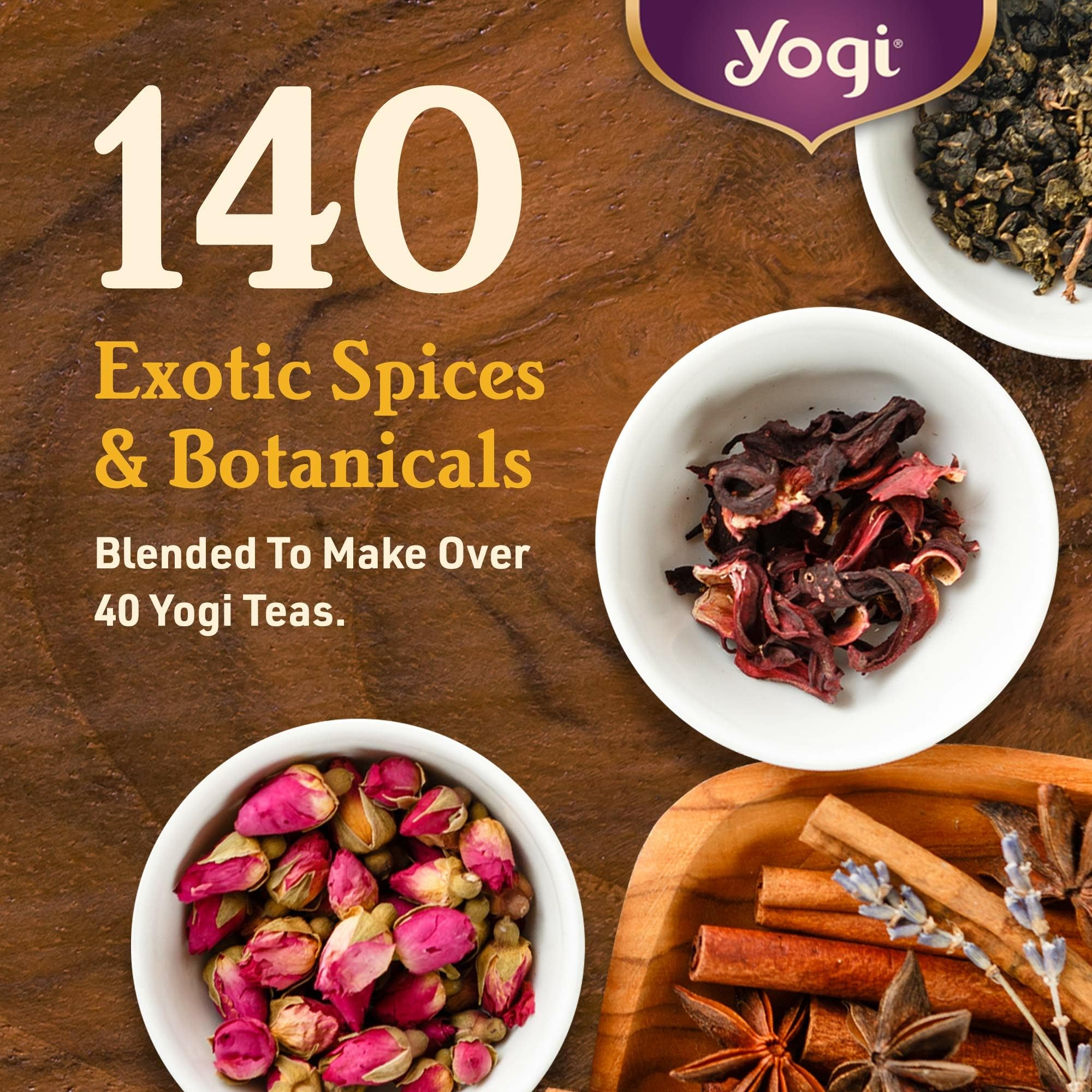 Yogi tea box next to a ruler showing size and quantity convenience