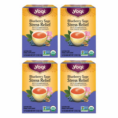 Yogi front packaging showing blueberry sage tea and organic badge for reassuring quality