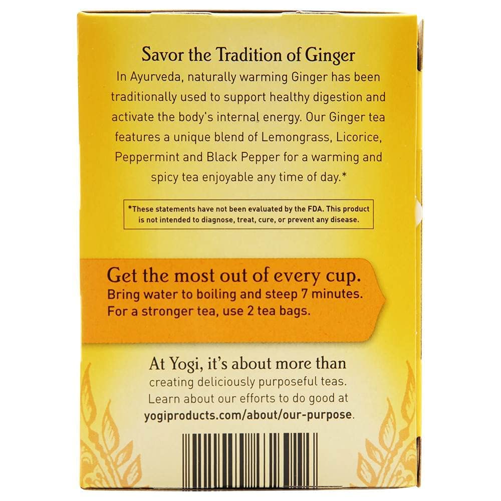 Yogi steaming cup poured from teabag offering warm comfort and rich flavor