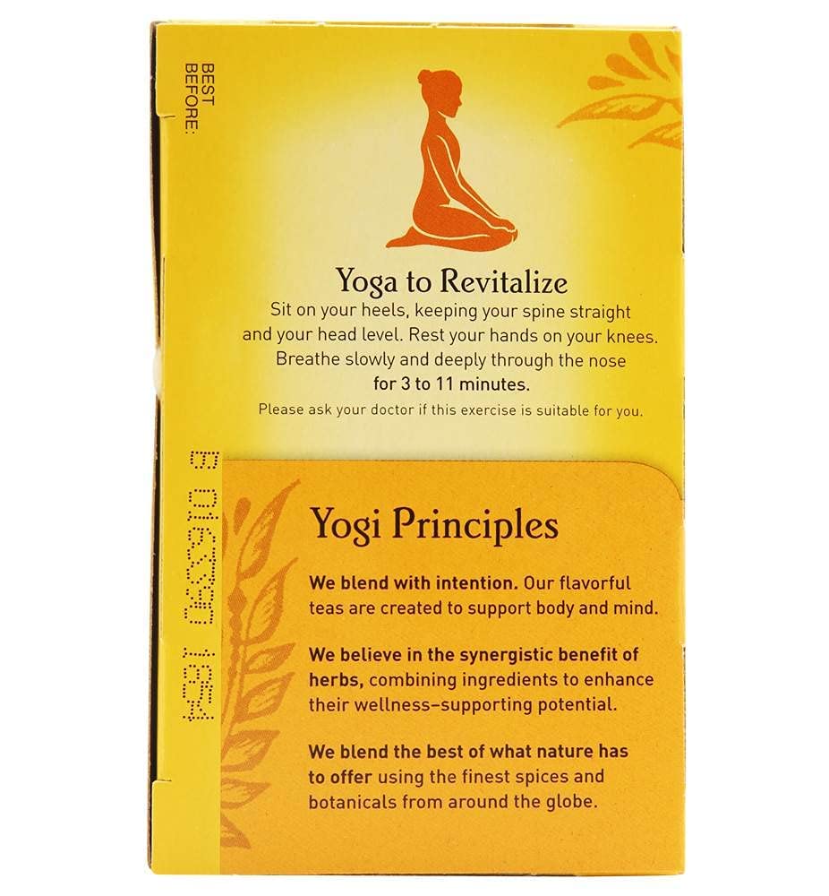 Yogi iced ginger tea in glass demonstrating refreshing chilled-serving option