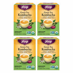 Yogi front packaging showing organic green kombucha tea for easy selection