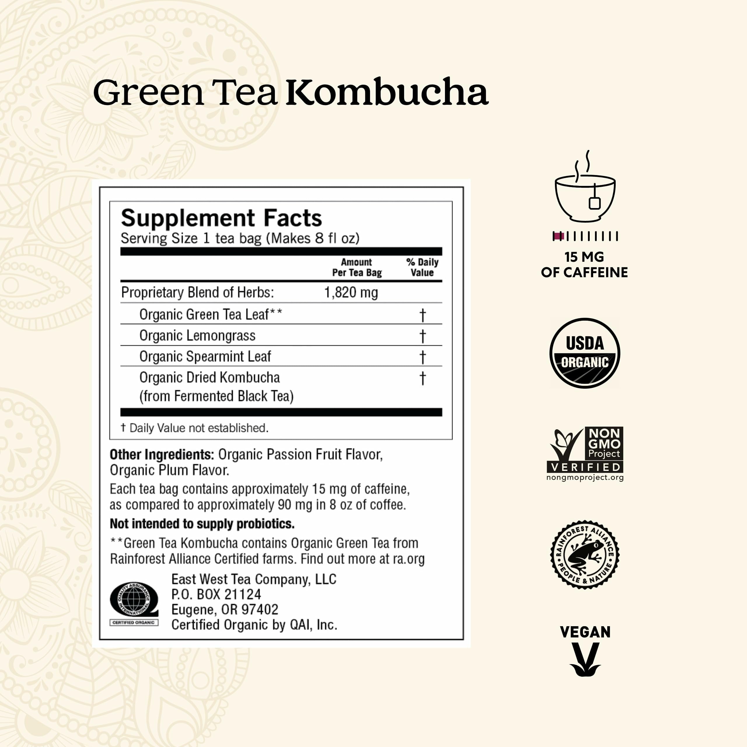 Close-up of Yogi tea bag texture and string highlighting convenient single-serve use