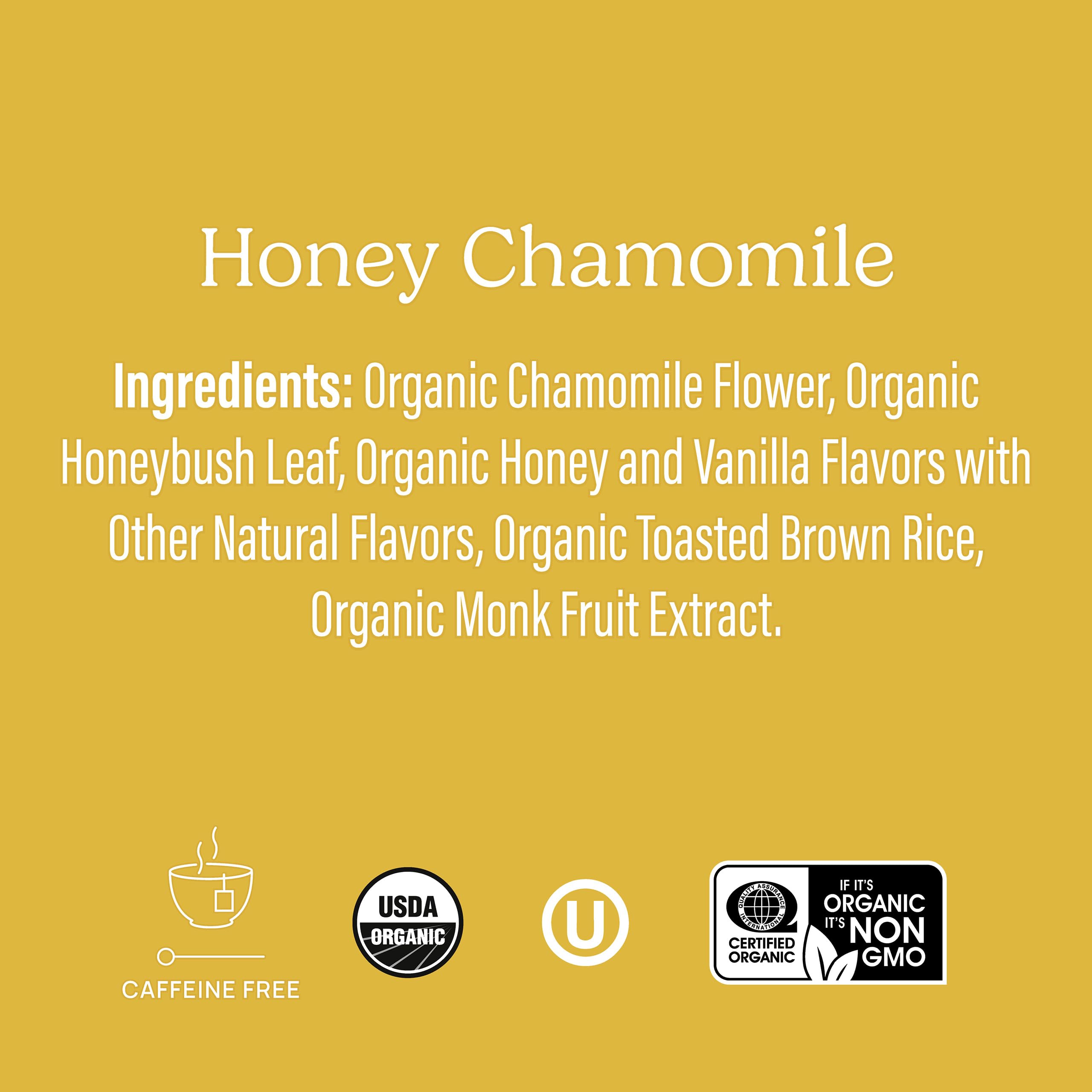 Yogi loose chamomile and honeybush texture highlighting natural ingredients