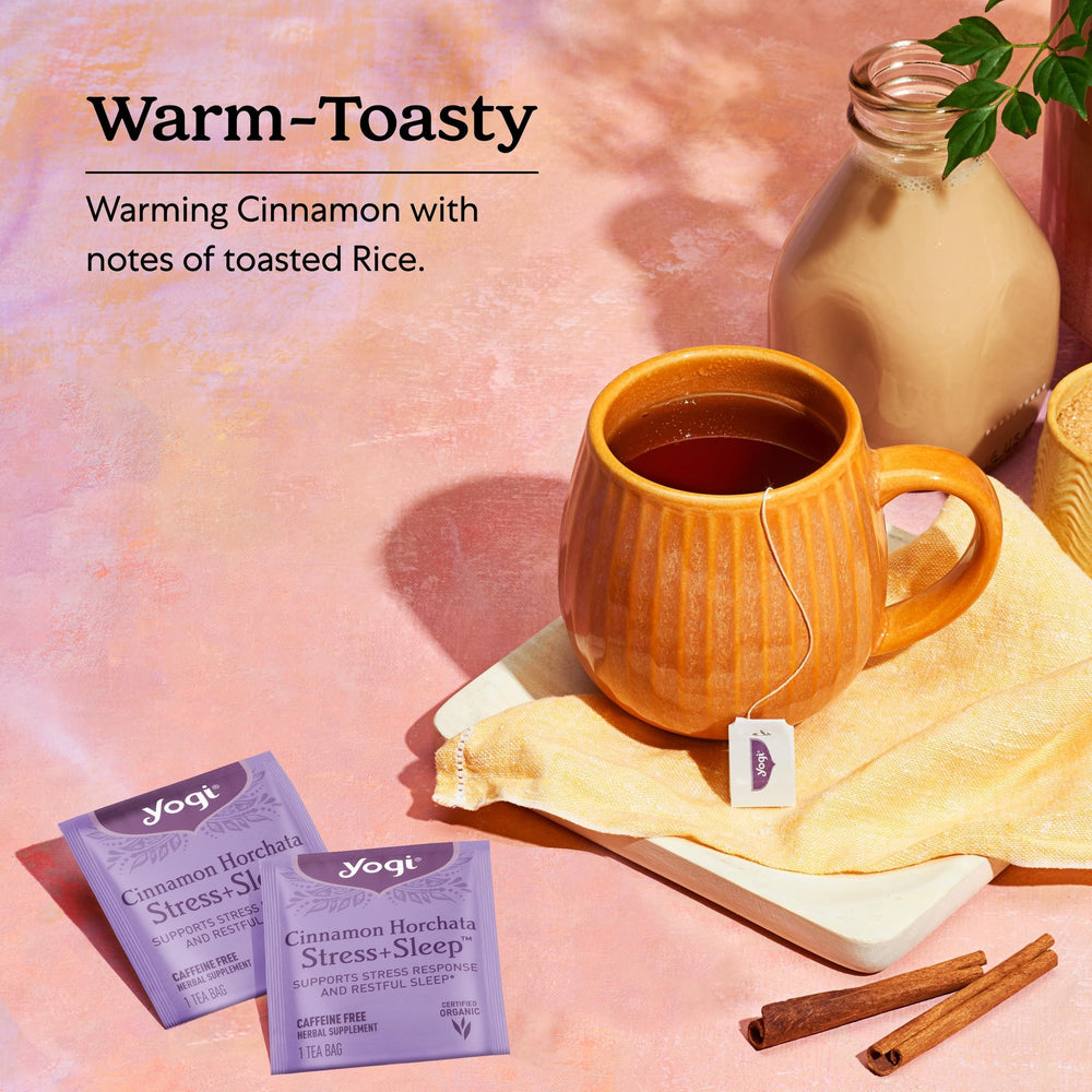 Yogi loose ingredients spread with cinnamon and ashwagandha showcasing natural botanicals