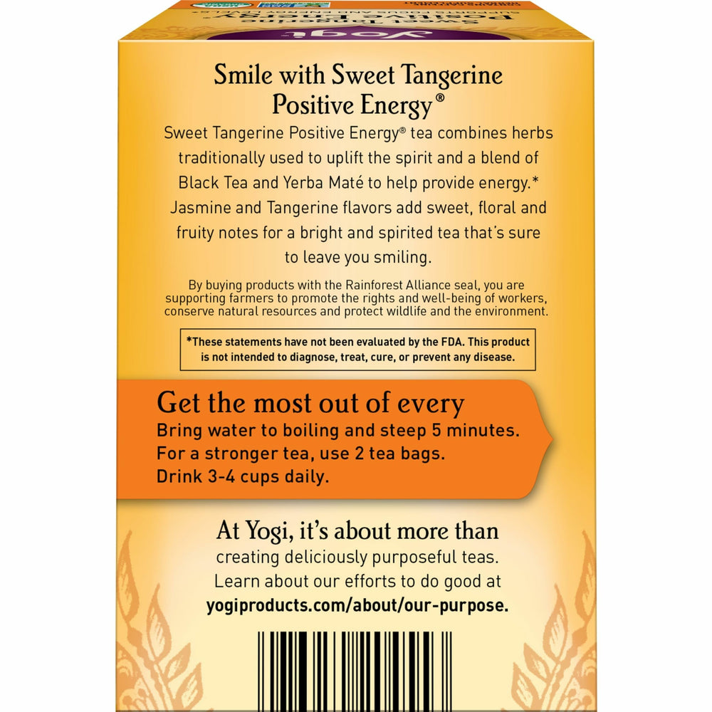 Yogi loose tea leaves with tangerine slices showing fruity notes