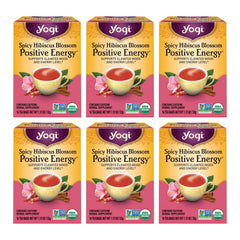 Yogi front packaging showing organic spicy hibiscus blend and benefits