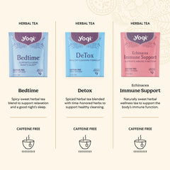 Close-up of a Yogi tea envelope texture and printed brewing directions for use