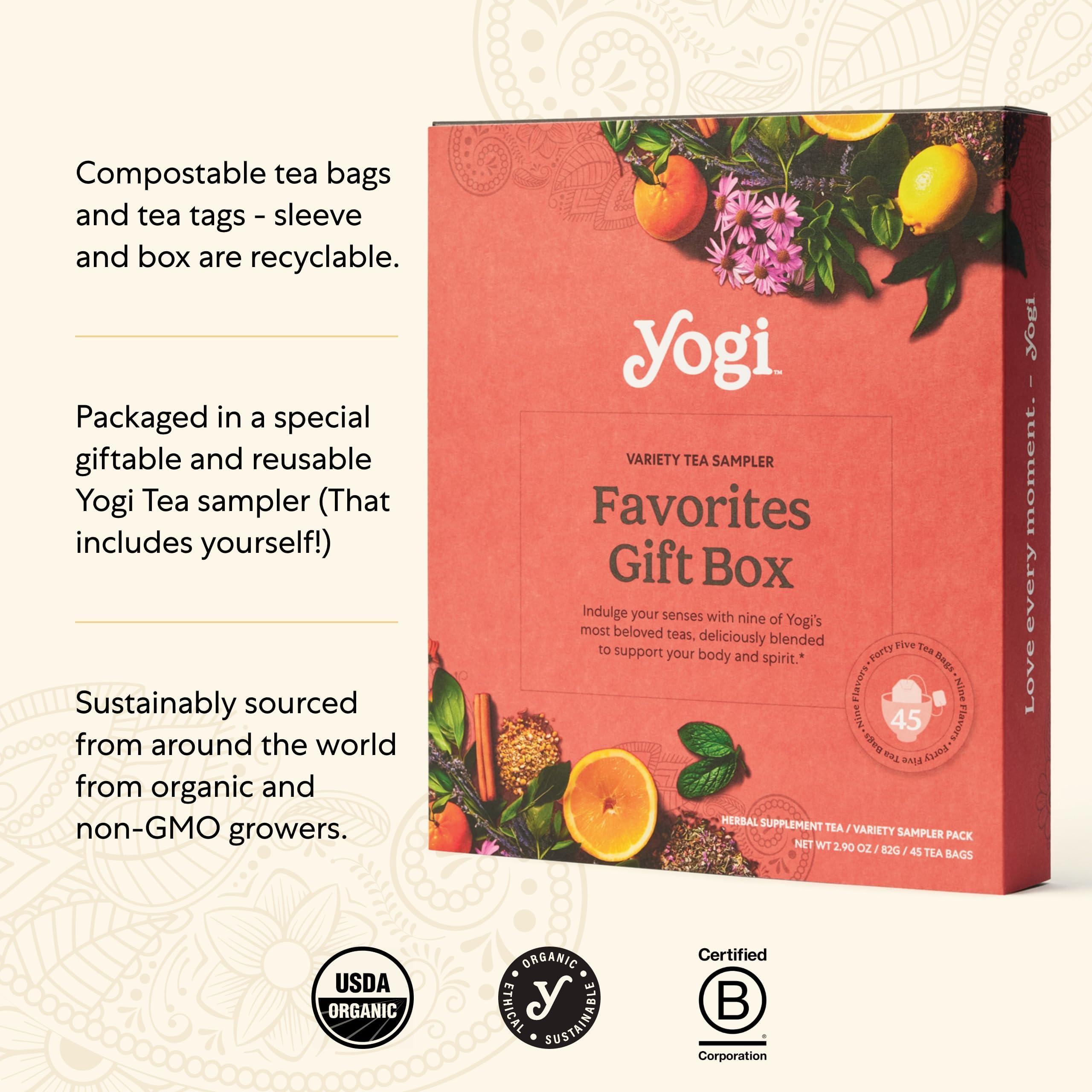 Yogi tea gift box displayed in a cozy holiday setting for easy gift giving