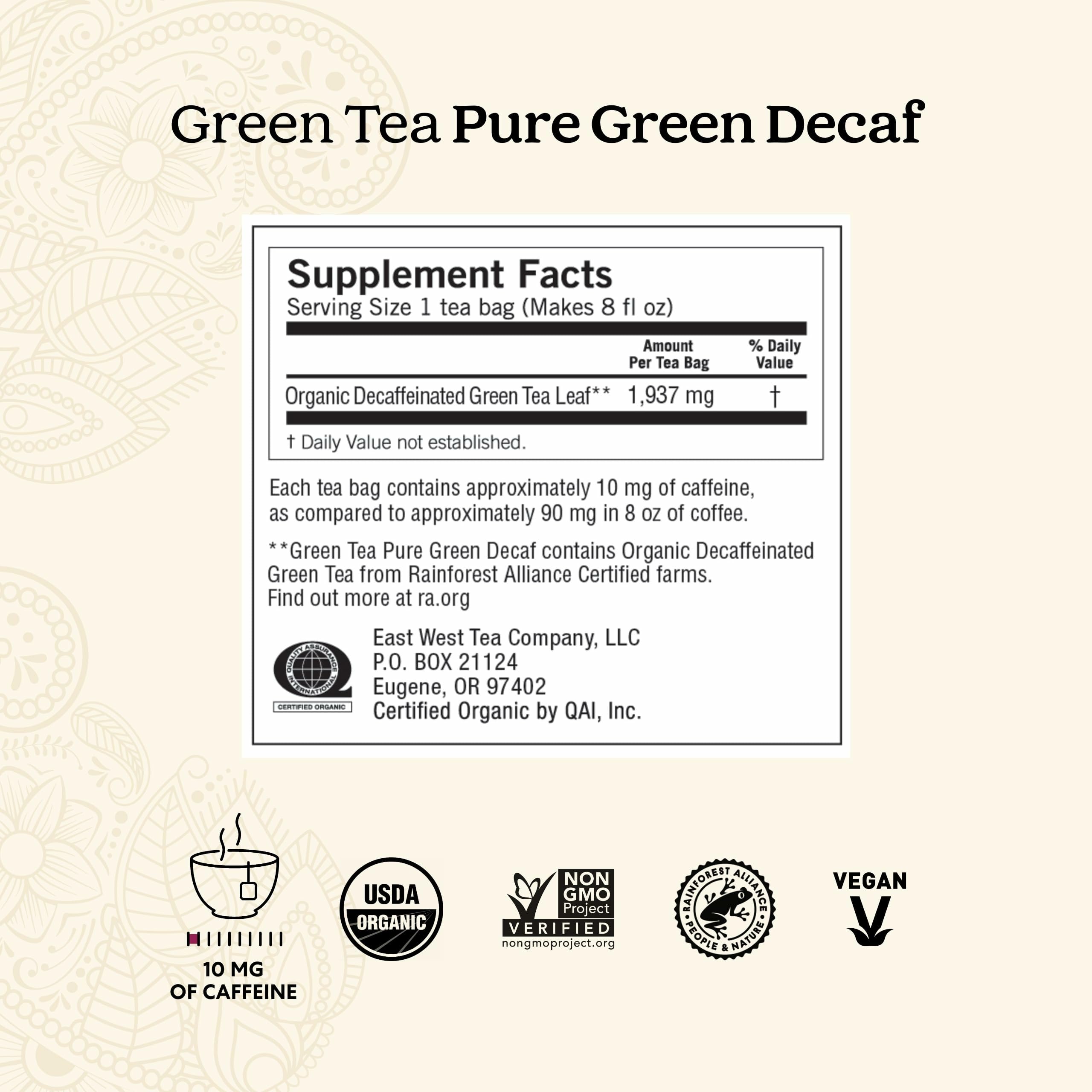 YOGI TEA dried green tea leaves detail showing quality whole-leaf appearance