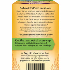 YOGI TEA close-up of compostable tea bag highlighting clean steeping